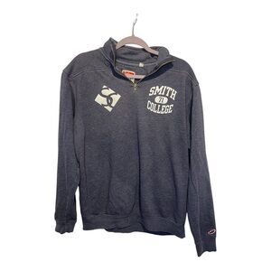 Smith College 2014 Blue Quarter Zip sweatshirt, Medium- League Brand